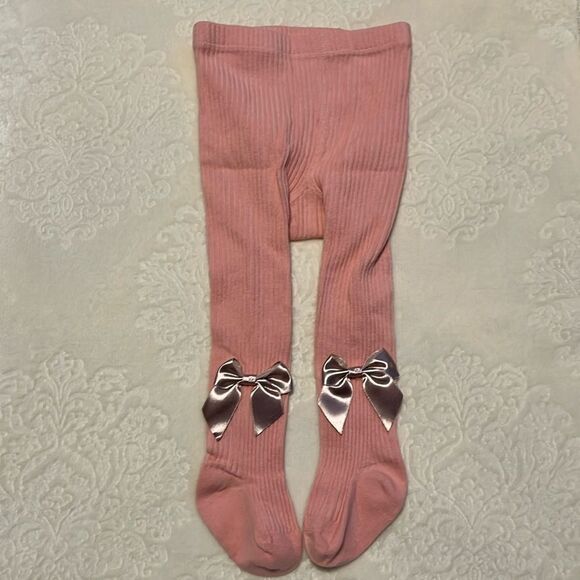 TODDLER GIRL SIZE 12-24 MONTHS NEW BOWKNOT STRETCHY SOLID DANCING LEGGINGS - Picture 2 of 4
